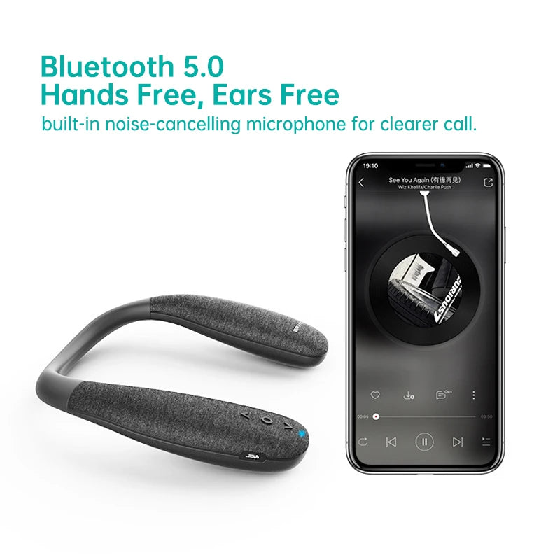 Wearable Neckband Bluetooth Speaker - 3D Stereo Sound