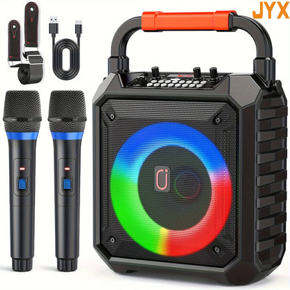 Portable Karaoke Machine with 2 Wireless Microphones