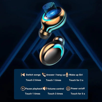Wireless Bluetooth Earphones TWS Headphones LED Digital Display Binaural Headset Waterproof HD Calling Noise Reduction Headphone