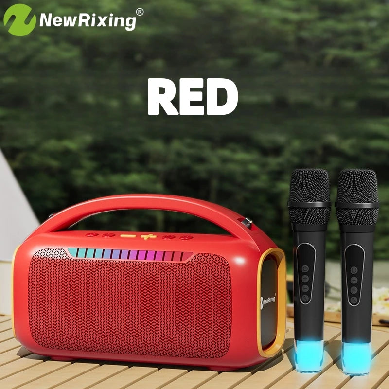 Karaoke machine with 2 mics,portable karaoke system,RBG light,30W,automatic connection when turned on,For BT5.3/USB/TF/AUX
