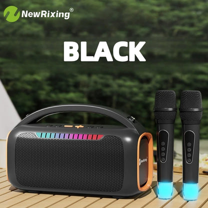Karaoke machine with 2 mics,portable karaoke system,RBG light,30W,automatic connection when turned on,For BT5.3/USB/TF/AUX