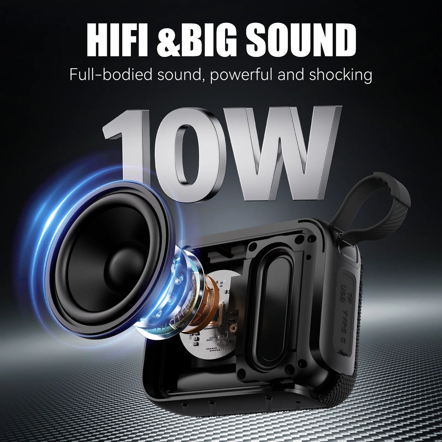 10W Waterproof Bluetooth Speaker - 30 Hour Battery Life