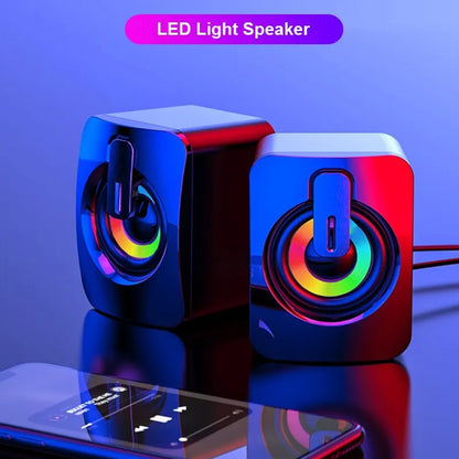 USB Computer Speakers with LED Lights - HiFi Stereo