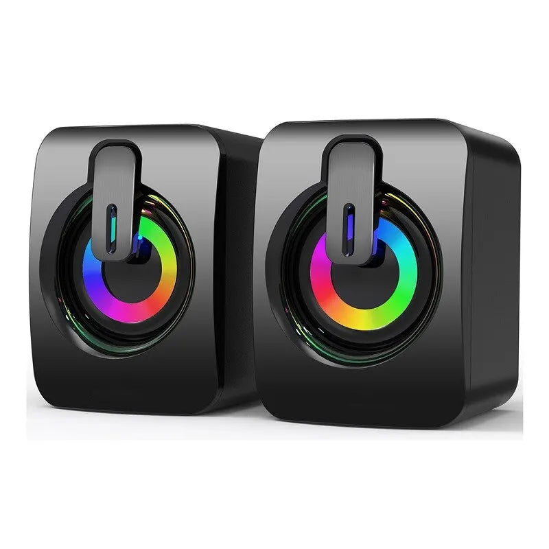 USB Computer Speakers with LED Lights - HiFi Stereo