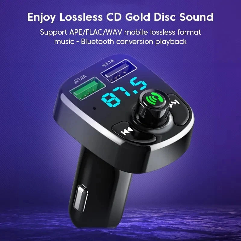 Car Bluetooth FM Transmitter with Dual USB Fast Charger