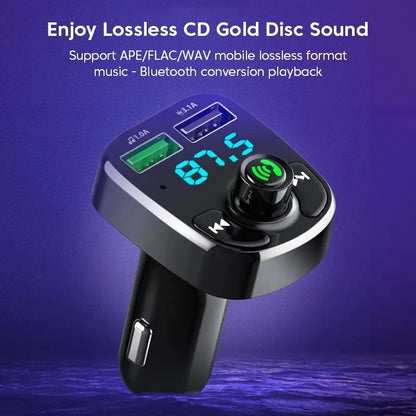 Car Bluetooth FM Transmitter with Dual USB Fast Charger