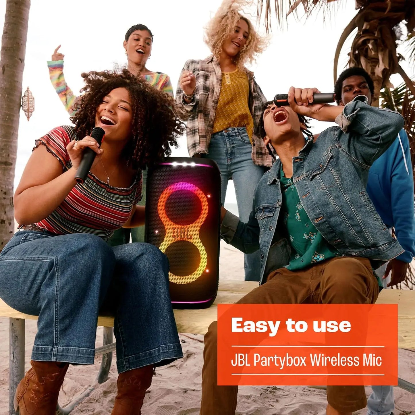 JBL PartyBox Authentic Authorization Portable Handheld Wireless Mic Adaptive Noise Reduction for Holiday Party Home KTV Karaoke