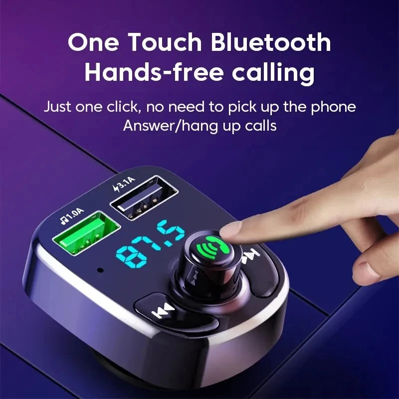 Car Bluetooth FM Transmitter with Dual USB Fast Charger