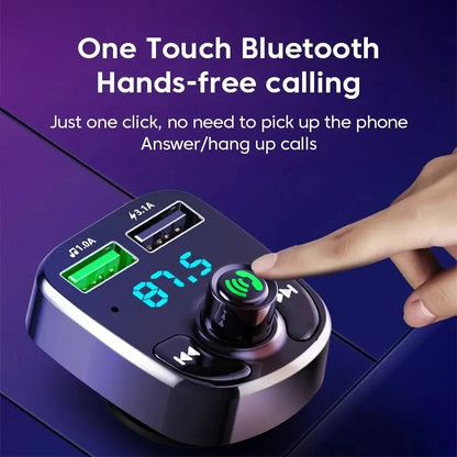 Car Bluetooth FM Transmitter with Dual USB Fast Charger
