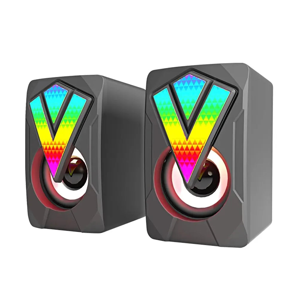 Desktop PC Speakers - USB Wired HiFi Stereo with LED