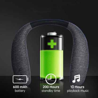 Wearable Neckband Bluetooth Speaker - 3D Stereo Sound
