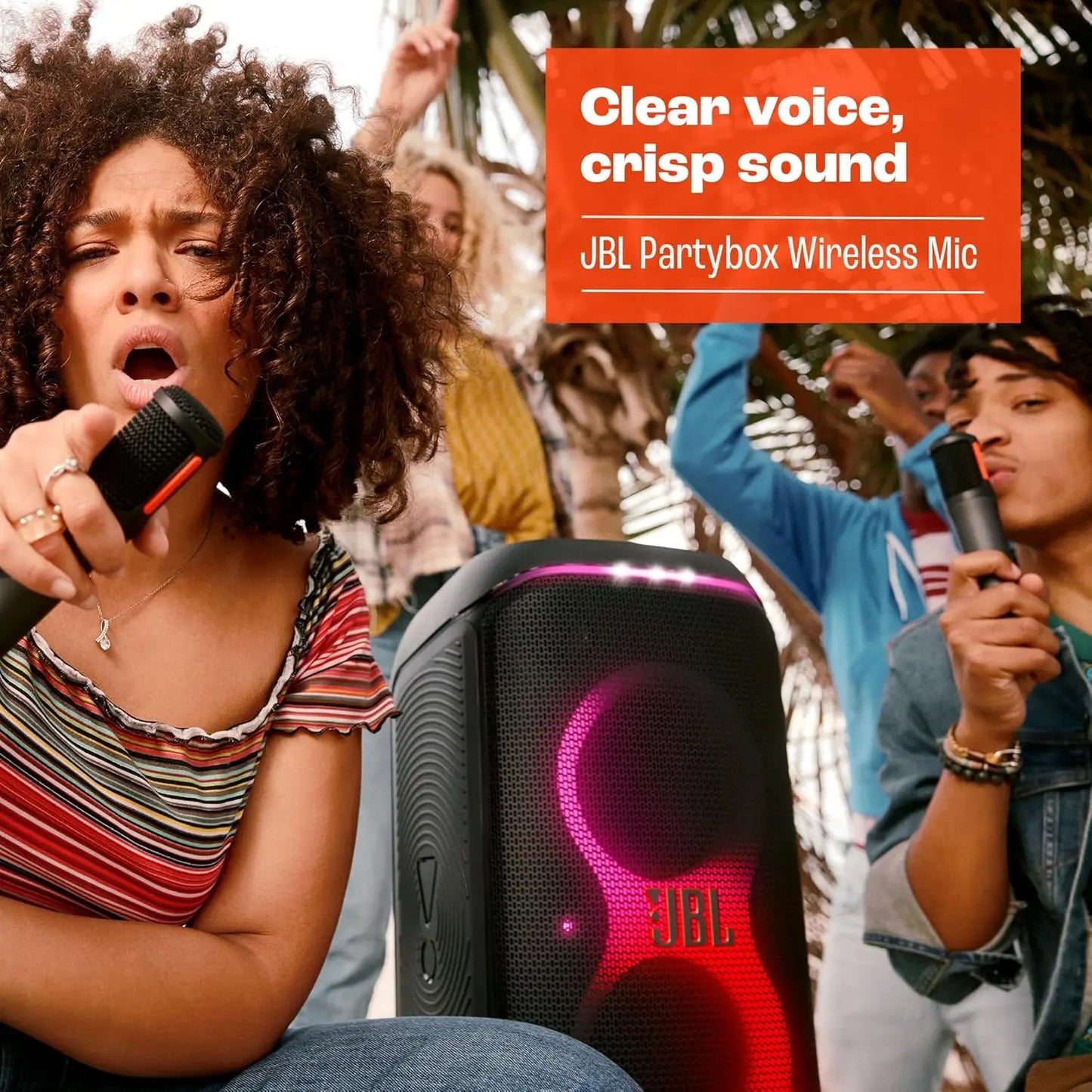 JBL PartyBox Authentic Authorization Portable Handheld Wireless Mic Adaptive Noise Reduction for Holiday Party Home KTV Karaoke