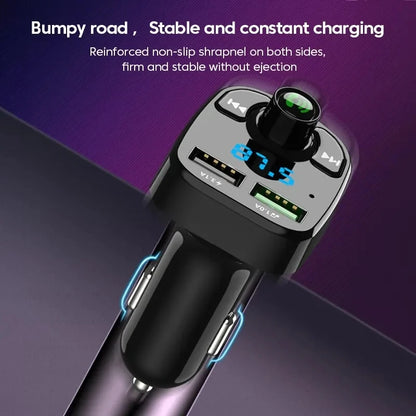 Car Bluetooth FM Transmitter with Dual USB Fast Charger
