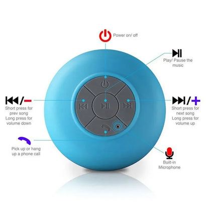Waterproof Bluetooth Shower Speaker with Suction Cup
